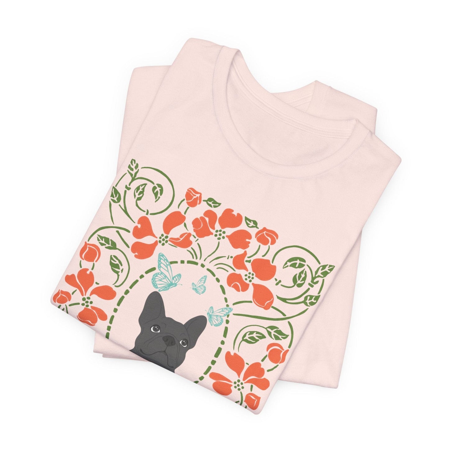 Black Frenchie Butterflies Frame TShirt