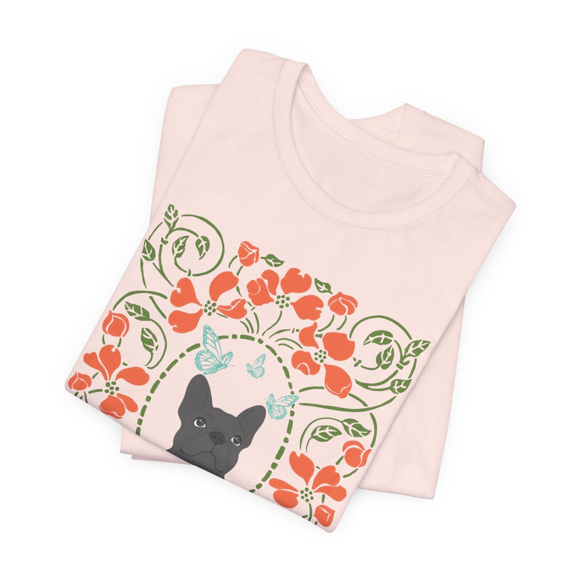 Black Frenchie Butterflies Frame TShirt