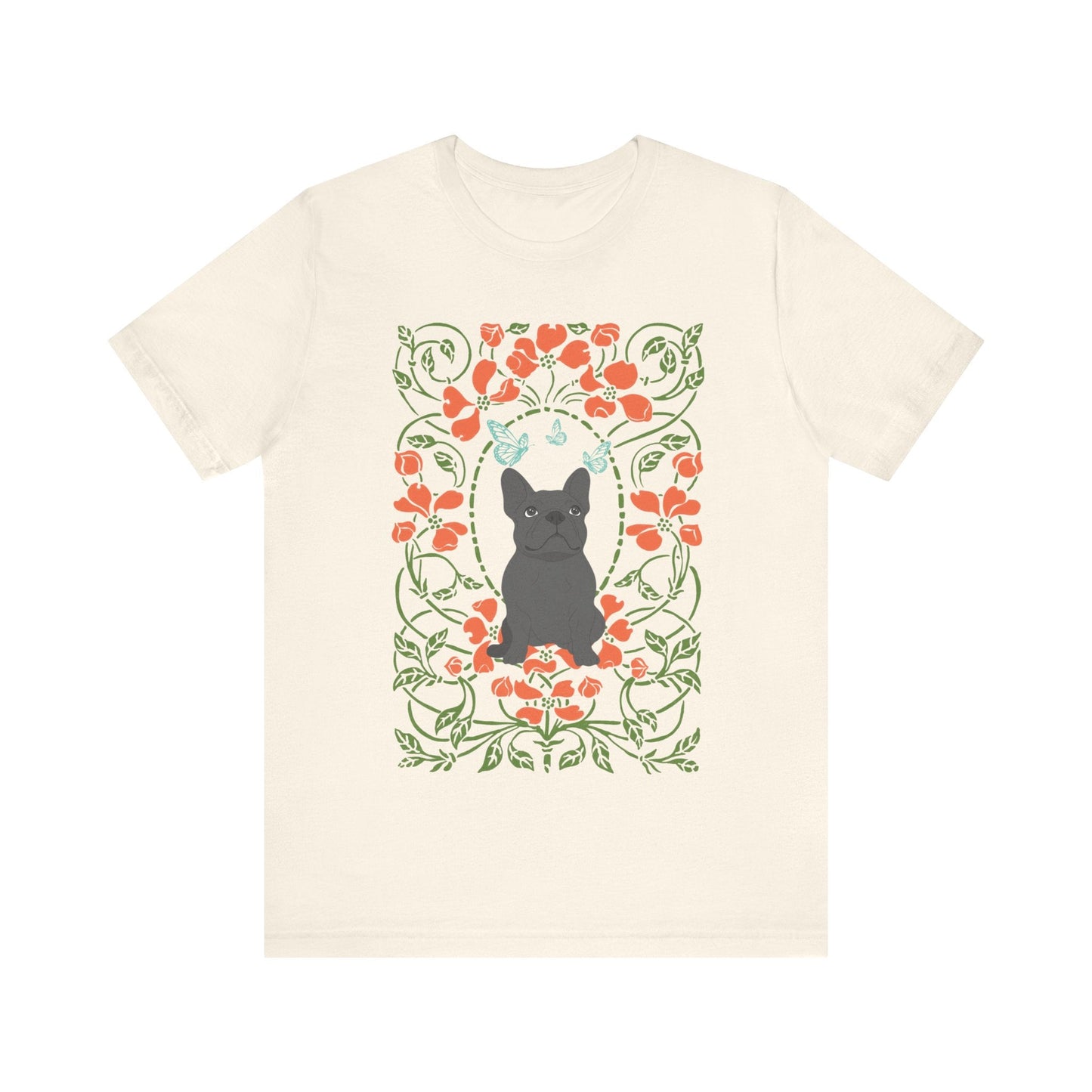 Black Frenchie Butterflies Frame TShirt