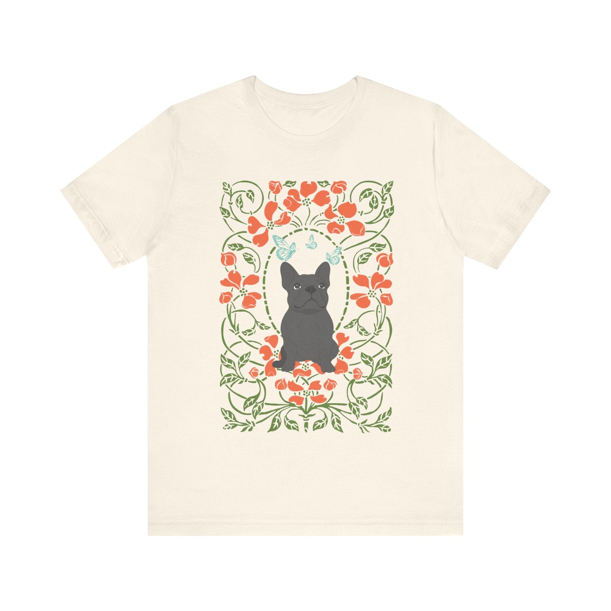 Black Frenchie Butterflies Frame TShirt