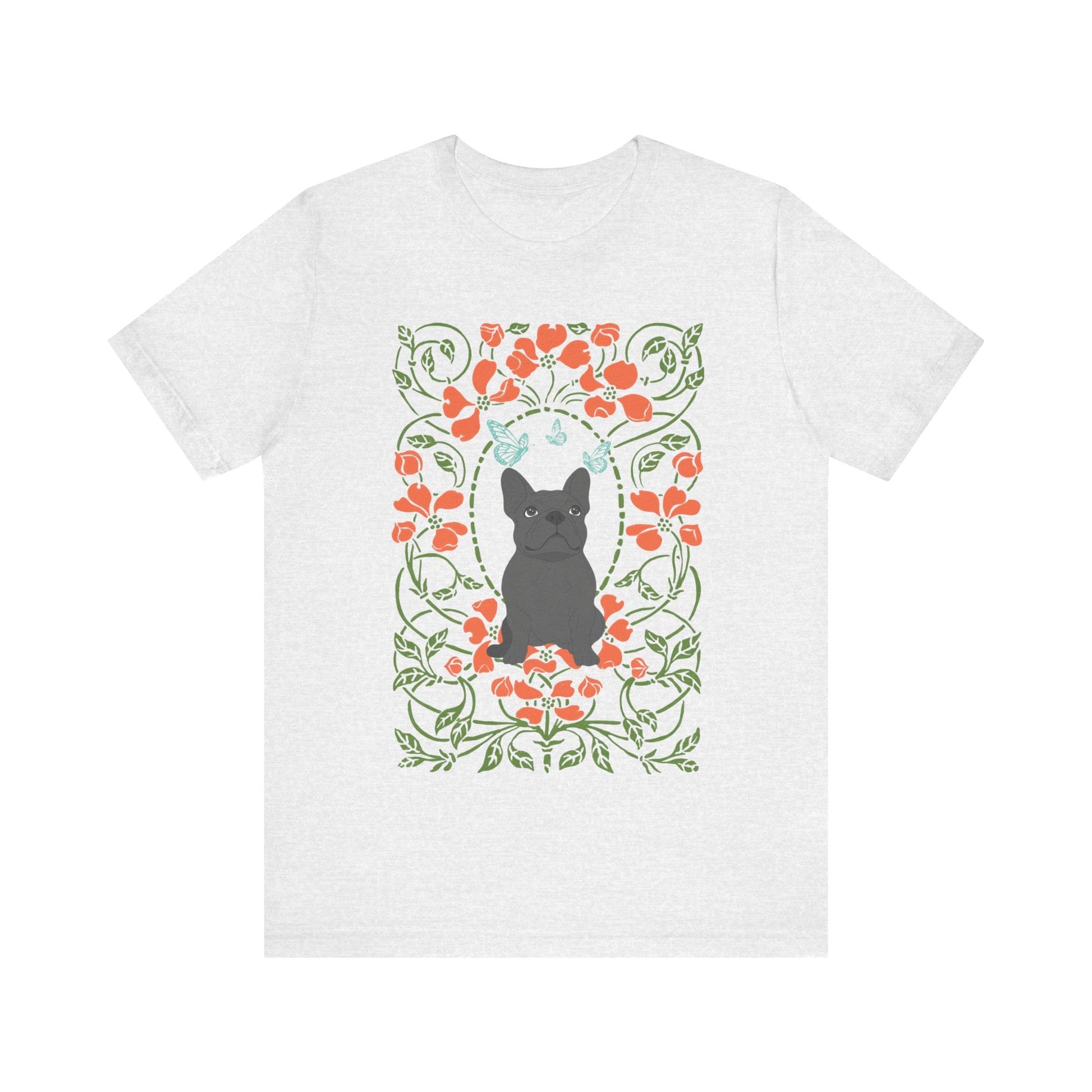 Black Frenchie Butterflies Frame TShirt