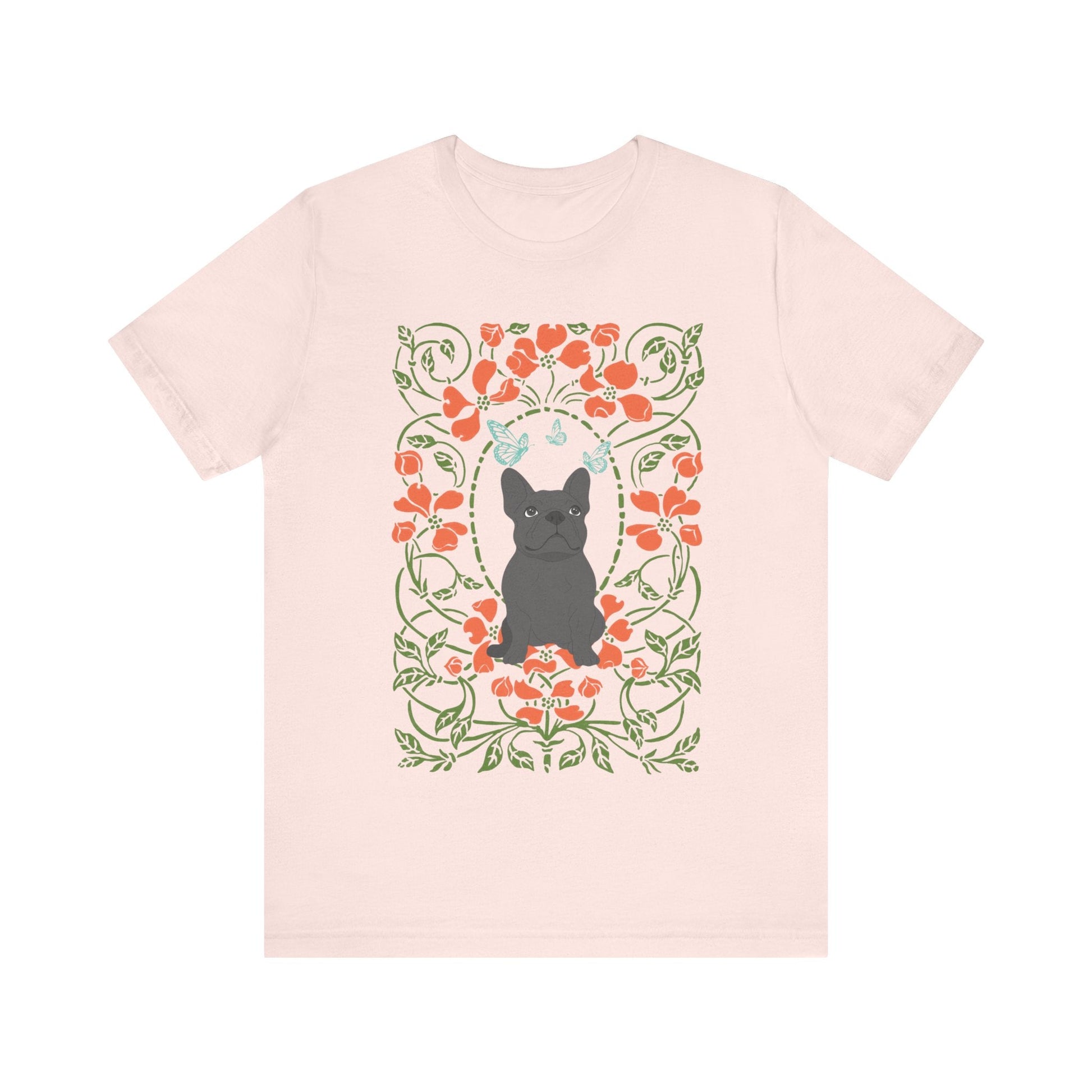 Black Frenchie Butterflies Frame TShirt