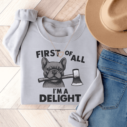 Black Frenchie Delight Sweatshirt Ash