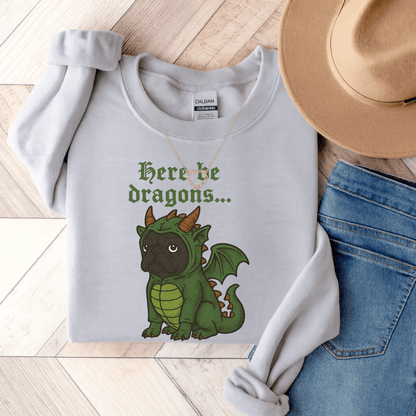 Black Frenchie Dragons Sweatshirt Ash