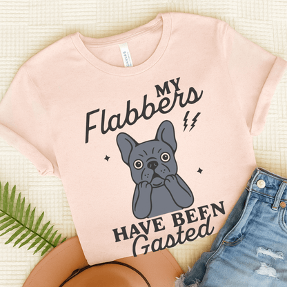 Black Frenchie Flabbergasted Tshirt Soft Pink