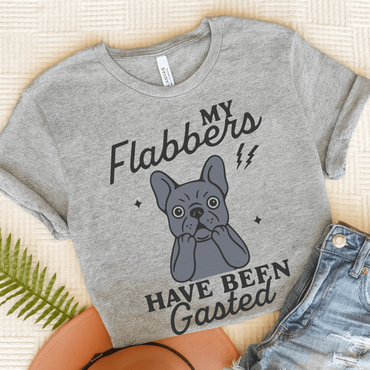 Black Frenchie Flabbergasted Tshirt Athletic Heather