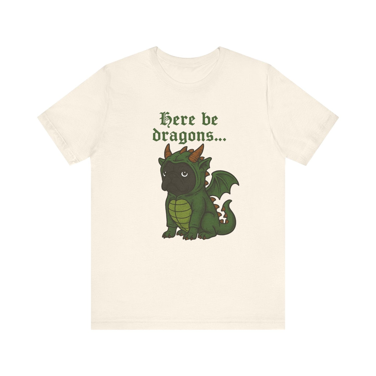 Black Frenchie Here Be Dragons TShirt