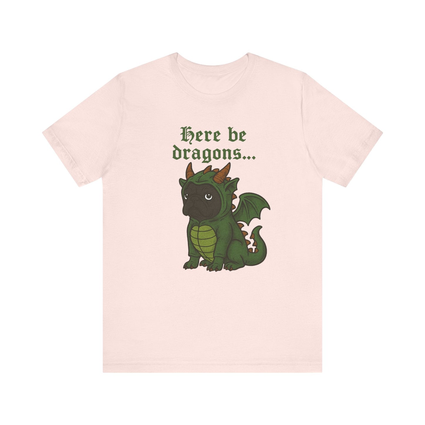 Black Frenchie Here Be Dragons TShirt