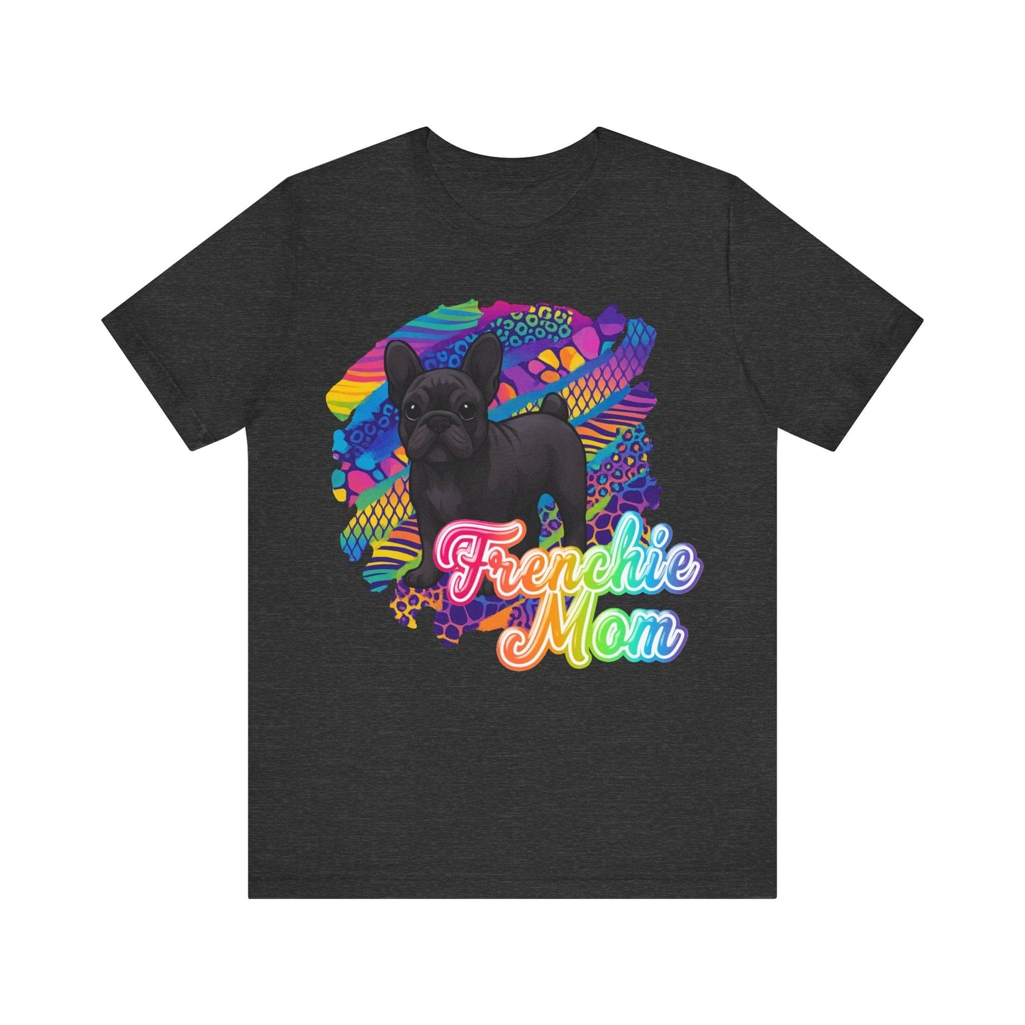 Black Frenchie Retro Neon Tshirt