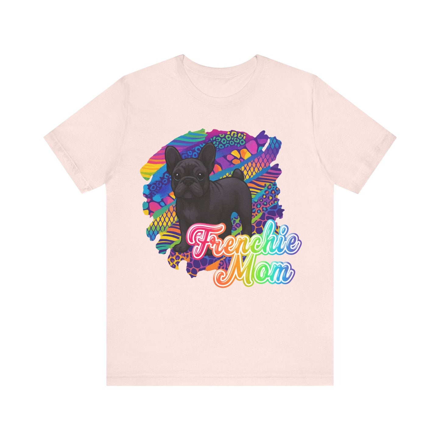 Black Frenchie Retro Neon Tshirt