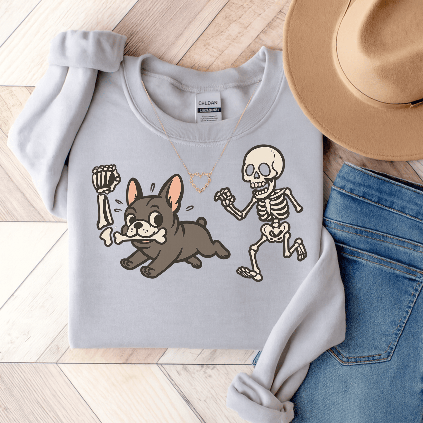 Black Frenchie Robber Sweatshirt Ash