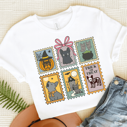 Black Frenchie Spooky Stamps TShirt White