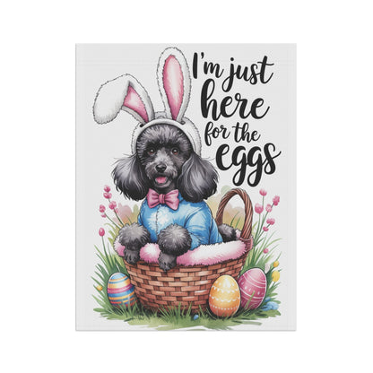 Printify Home Decor Black Poodle Easter Yard Flag Home Decorative Garden, Funny Dog Lovers Decor
