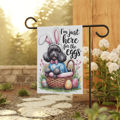 Printify Home Decor Black Poodle Easter Yard Flag Home Decorative Garden, Funny Dog Lovers Decor