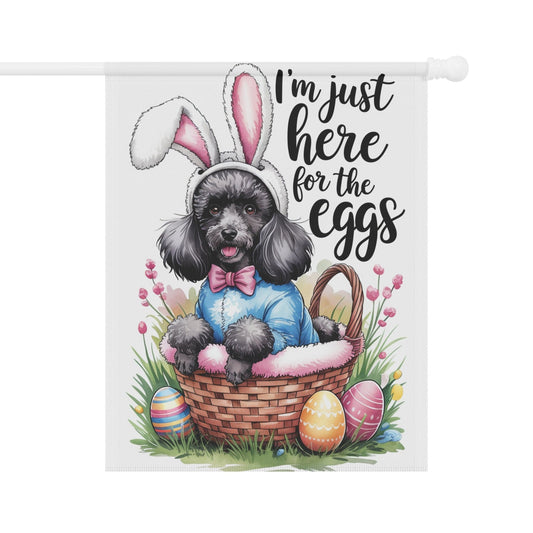 Printify Home Decor 24.5'' × 32'' Black Poodle Easter Yard Flag Home Decorative Garden, Funny Dog Lovers Decor