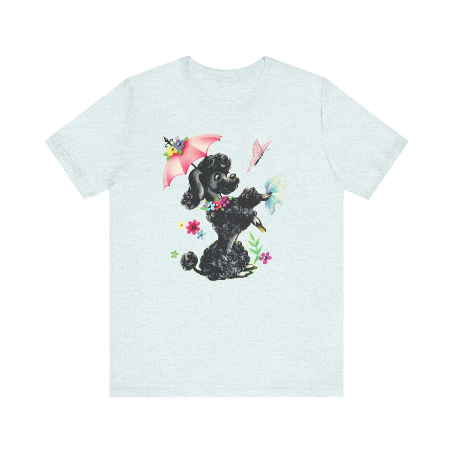 Printify T-Shirt Black Poodle Parasol Tshirt