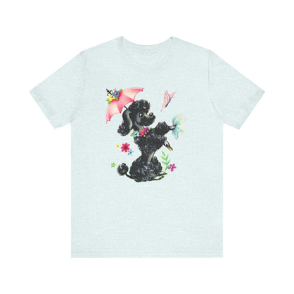 Printify T-Shirt Black Poodle Parasol Tshirt