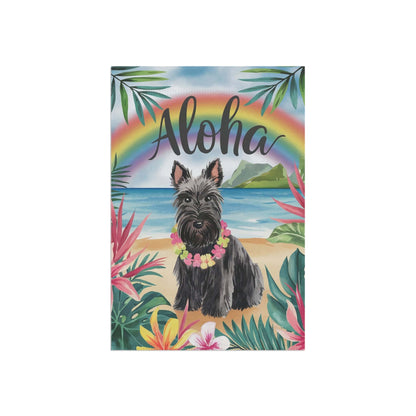 Printify Garden Flag Black Scottish Terrier Scottie Aloha Garden Flag