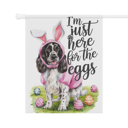 Printify Home Decor Black Springer Spaniel Easter Garden Decor, Front Yard Flag, Spring Housewarming Decor