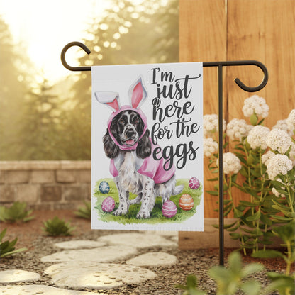 Printify Home Decor Black Springer Spaniel Easter Garden Decor, Front Yard Flag, Spring Housewarming Decor