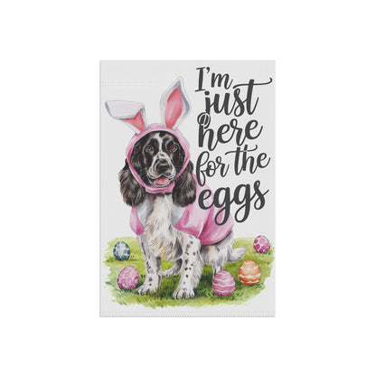 Printify Home Decor Black Springer Spaniel Easter Garden Decor, Front Yard Flag, Spring Housewarming Decor