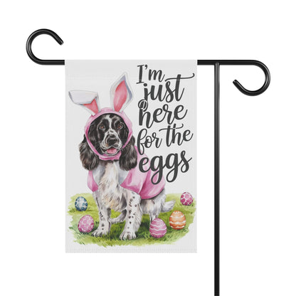 Printify Home Decor Black Springer Spaniel Easter Garden Decor, Front Yard Flag, Spring Housewarming Decor