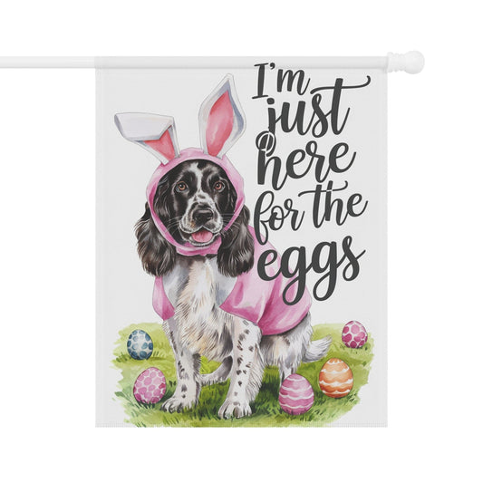 Printify Home Decor 24.5'' × 32'' Black Springer Spaniel Easter Garden Decor, Front Yard Flag, Spring Housewarming Decor