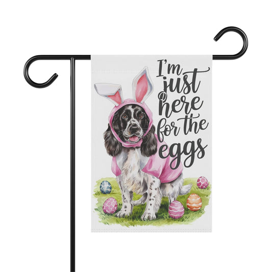 Printify Home Decor 12'' × 18'' Black Springer Spaniel Easter Garden Decor, Front Yard Flag, Spring Housewarming Decor