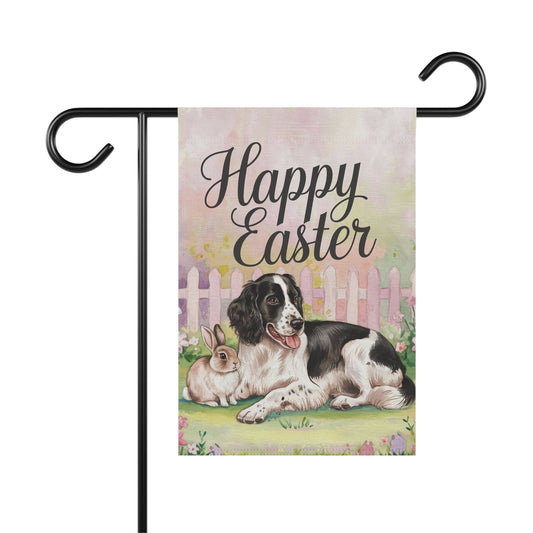 Printify Home Decor 12'' × 18'' Black Springer Spaniel Easter Garden Flags, Spring Gardener Gift, Front Yard Spring Decor