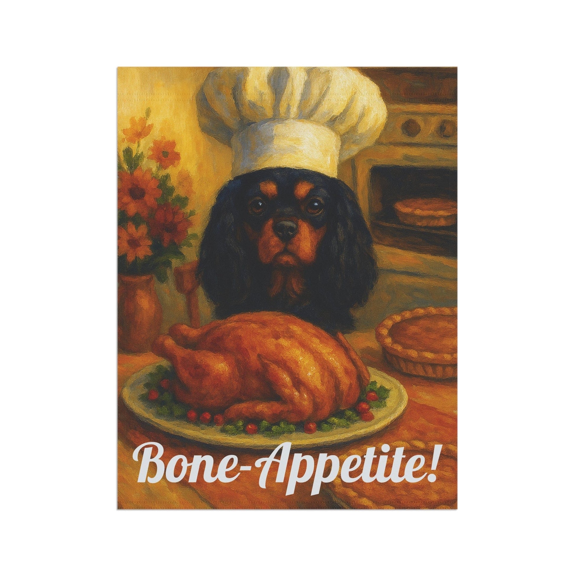 Black Tan Cavalier Bone-Appetite Garden Flag