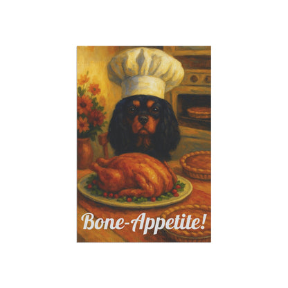 Black Tan Cavalier Bone-Appetite Garden Flag