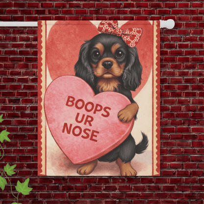 Personalized Cavalier Boops Valentines Garden Flag 24.5'' × 32''
