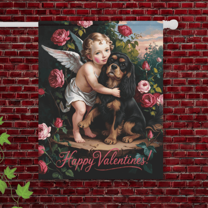 Personalized Cavalier Cupids Garden Yard Flag 24.5'' × 32''