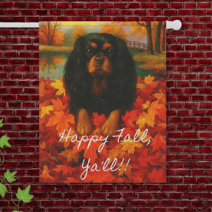 Black & Tan Cavalier Fall Ya'll Garden Flag 24.5'' × 32''