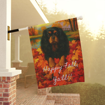 Black & Tan Cavalier Fall Ya'll Garden Flag