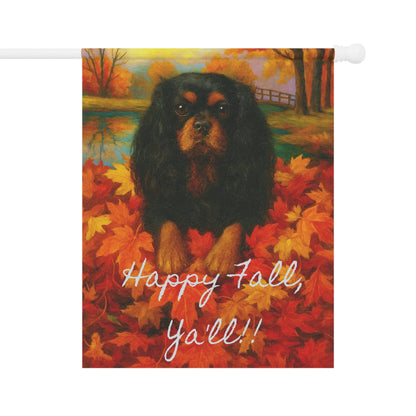 Black & Tan Cavalier Fall Ya'll Garden Flag