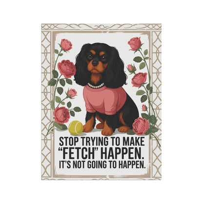 Black Tan Cavalier Fetch Garden Flag