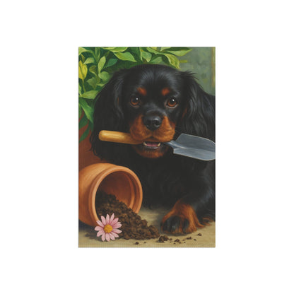 Black Tan Cavalier Garden Flag