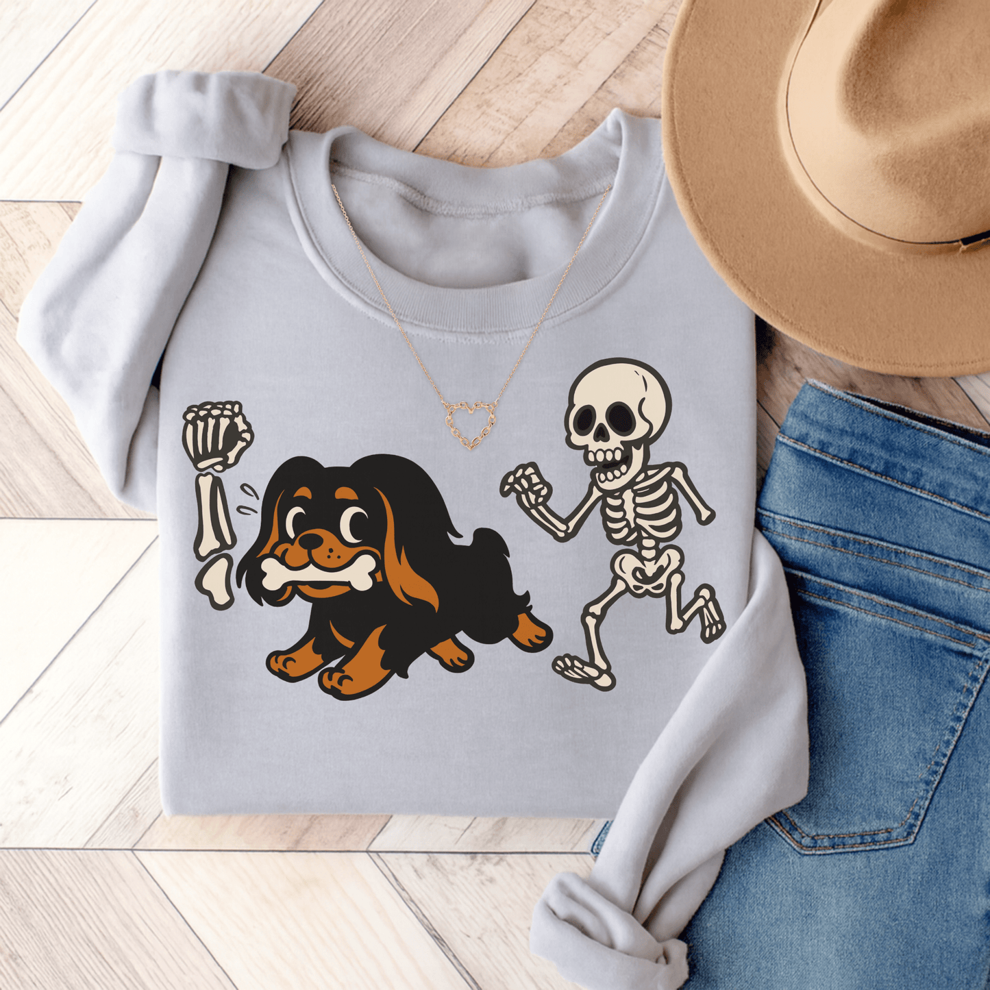 Black Tan Cavalier Grave Robber Sweatshirt Ash