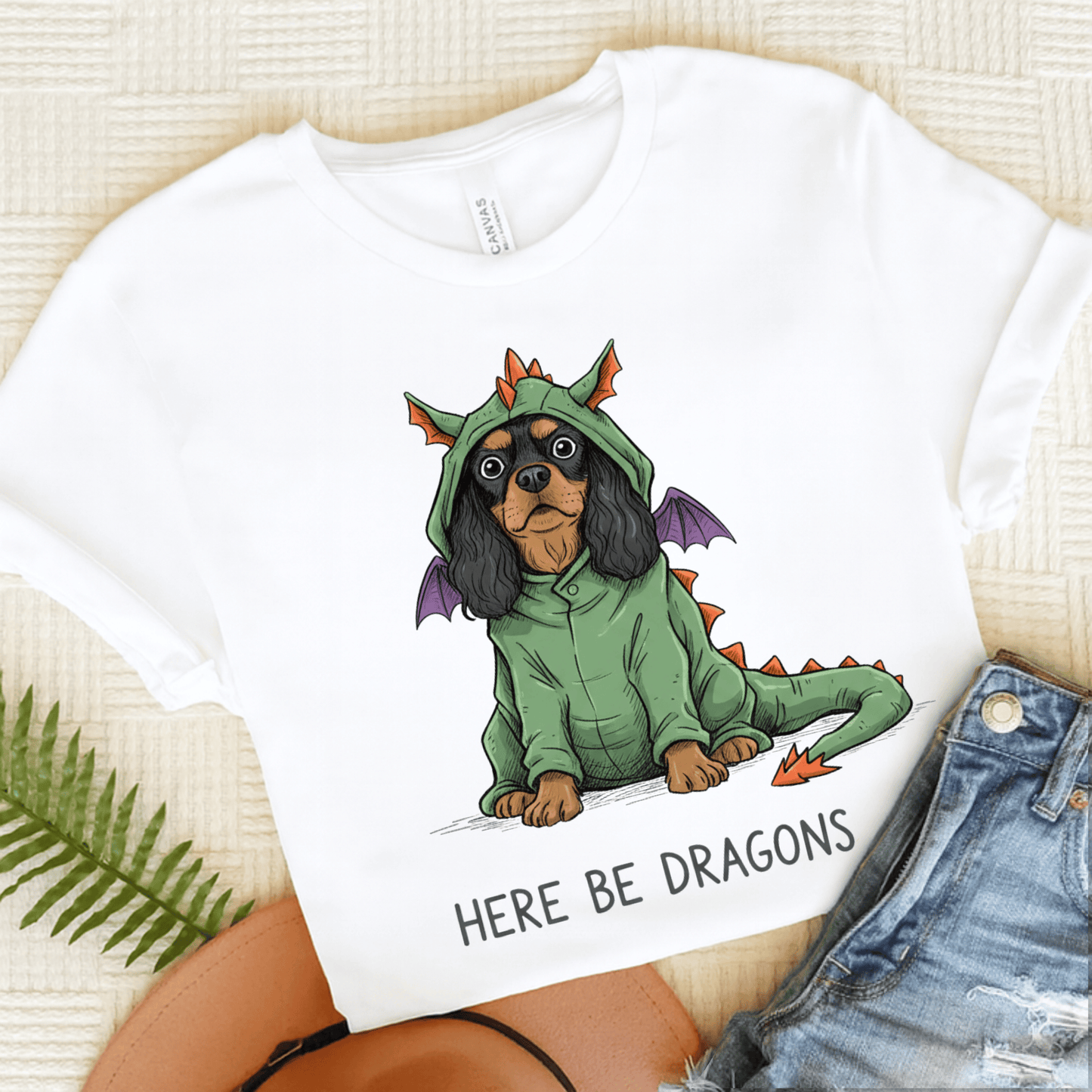 Personalized Cavalier Dragons Unisex TShirt White
