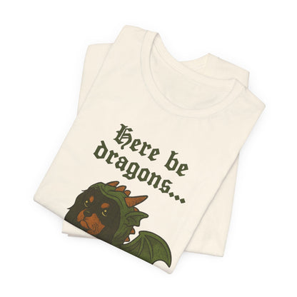 Black Tan Cavalier Here Be Dragons TShirt