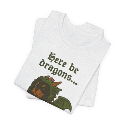 Black Tan Cavalier Here Be Dragons TShirt