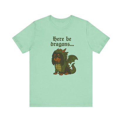 Black Tan Cavalier Here Be Dragons TShirt