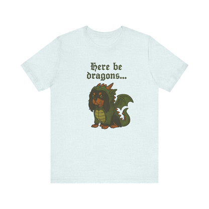 Black Tan Cavalier Here Be Dragons TShirt