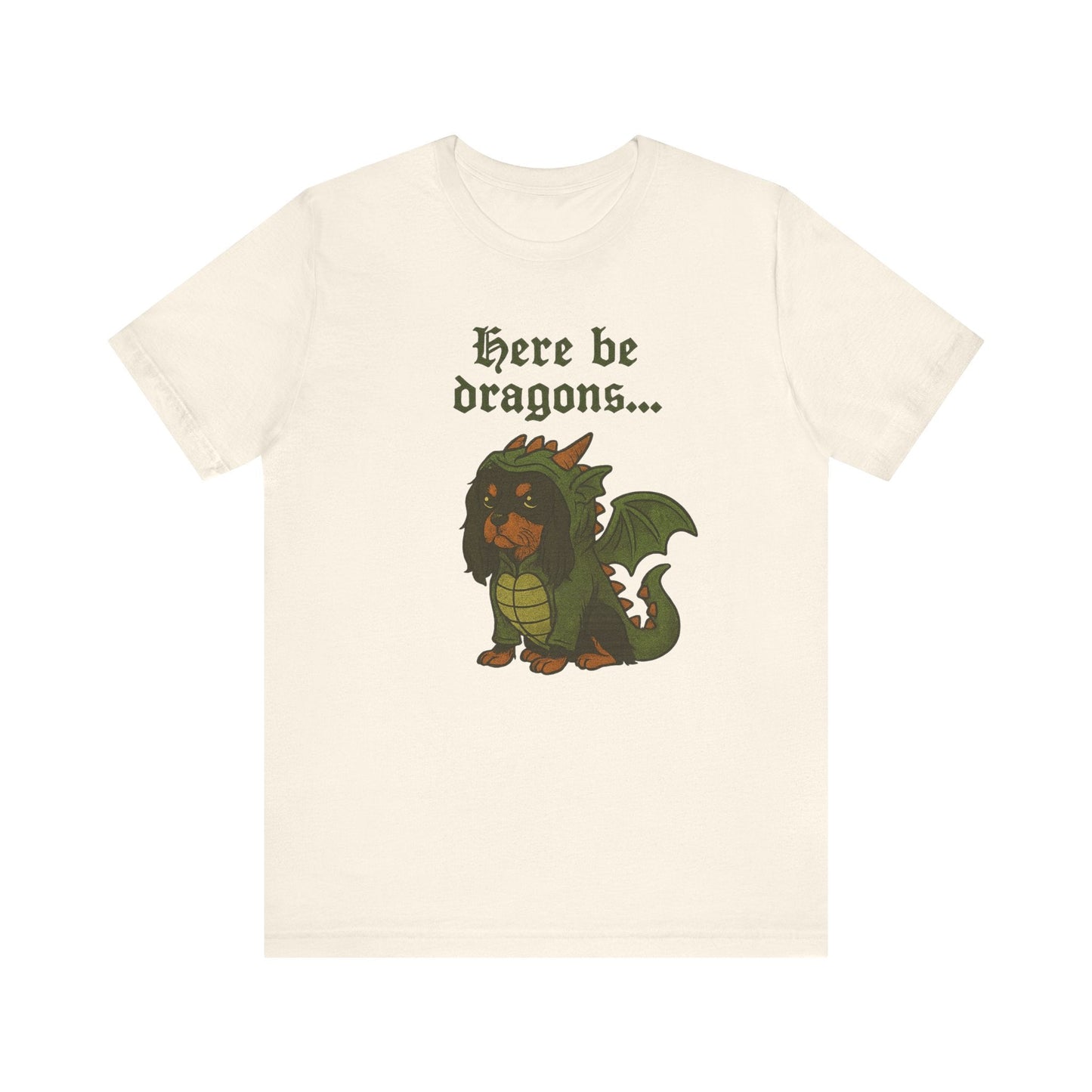 Black Tan Cavalier Here Be Dragons TShirt