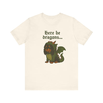Black Tan Cavalier Here Be Dragons TShirt
