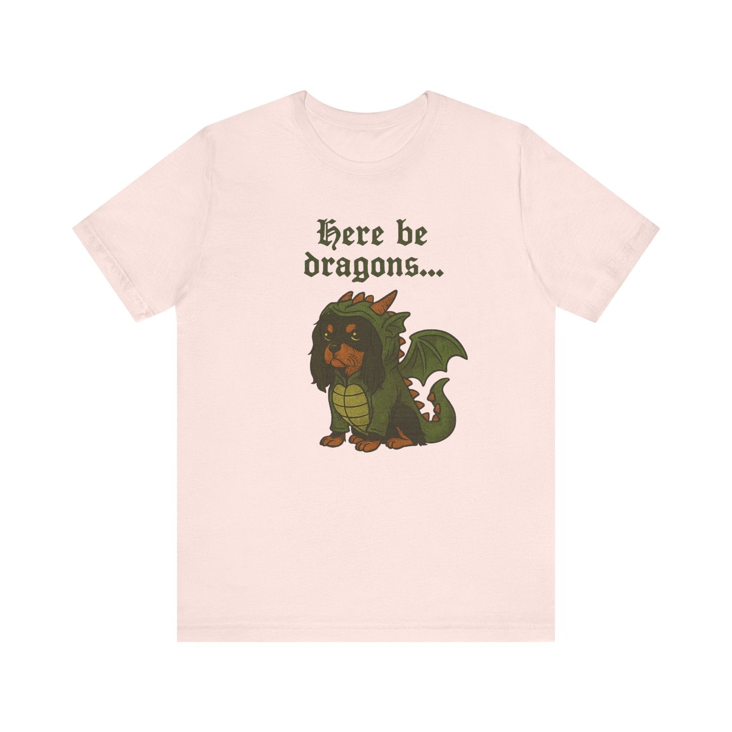 Black Tan Cavalier Here Be Dragons TShirt
