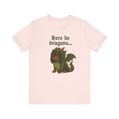 Black Tan Cavalier Here Be Dragons TShirt