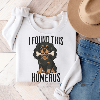 Black Tan Cavalier Humerus Sweatshirt White