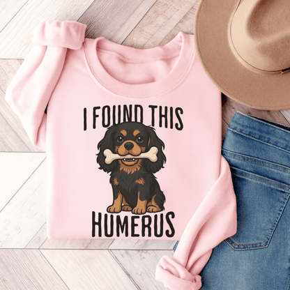 Black Tan Cavalier Humerus Sweatshirt Light Pink